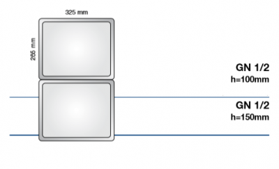 Amitek Bacinella GN 1/2 in acciaio inox h=100mm